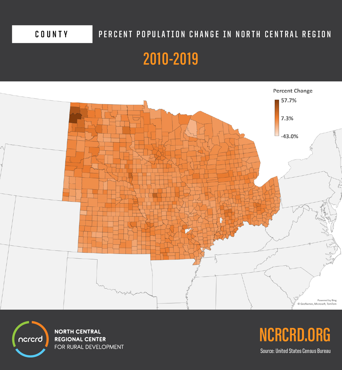 Population change by county and Municipio: 2010 to 2019