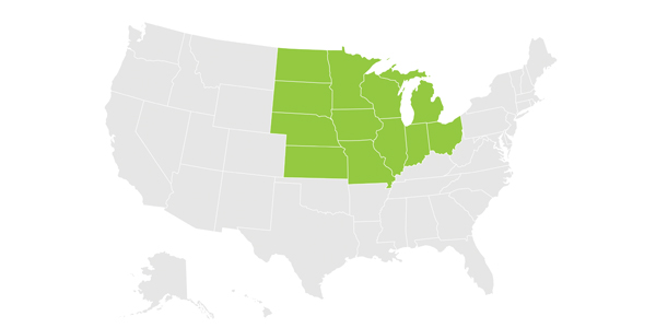 states of north central region