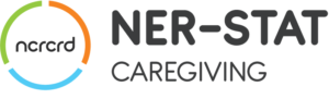 Logo for NER-Stat: Caregiving Survey that includes a three color circle