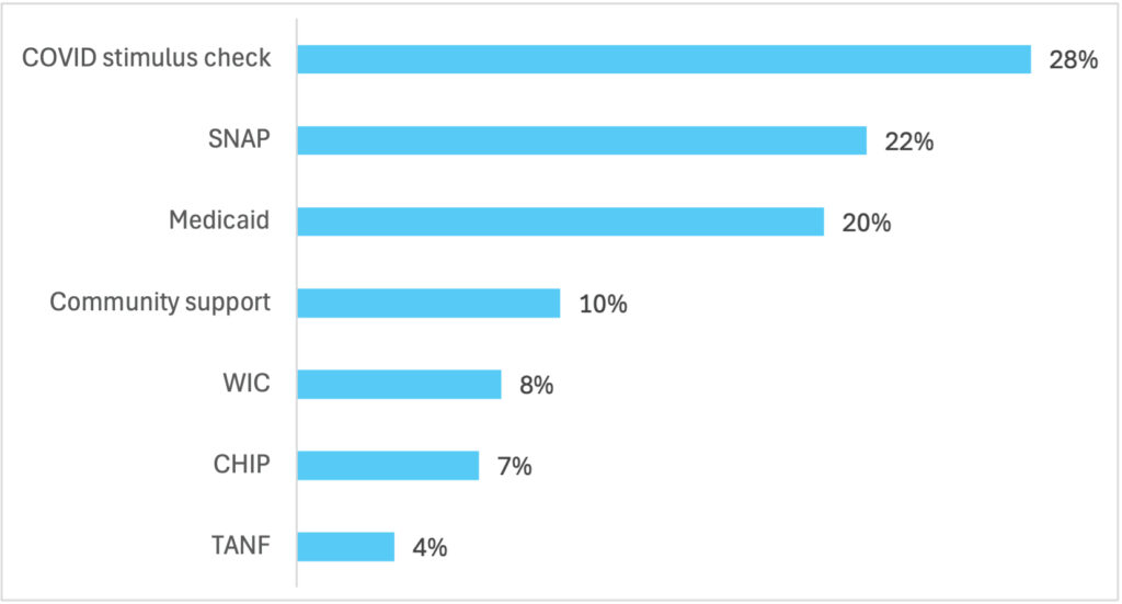 Fig 1 bar graph of social safety net programs used by NCR Caregivers in last 12 months