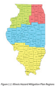 map of Illinois Hazard Mitigation Plan Regions