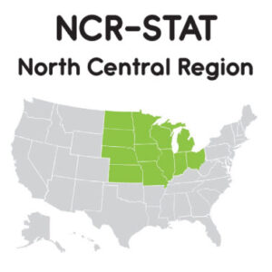 NCR-Stat (North Central Region) shows a map of USA with NCR in light green.