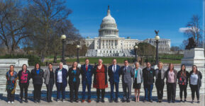 Rural Leadership North Dakota participant in front of US Capital in Washington DC